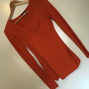 Burnt Orange Venus Long-Sleeve Top